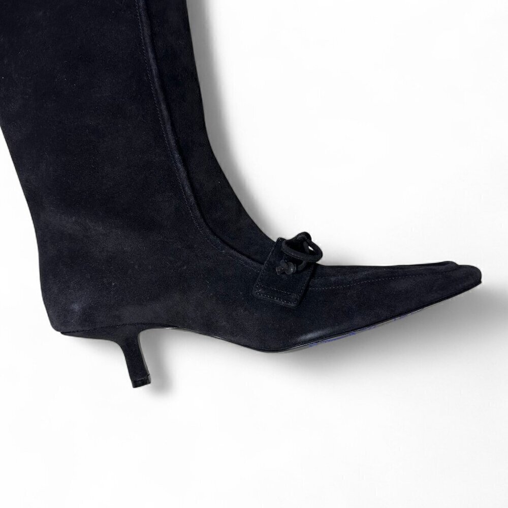 Burberry Women's Knee-High Suede Storm Boot with Bow EU 39 NEW IN BOX - Picture 15 of 16